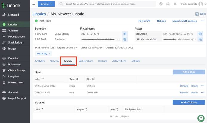 Linode advanced configurations